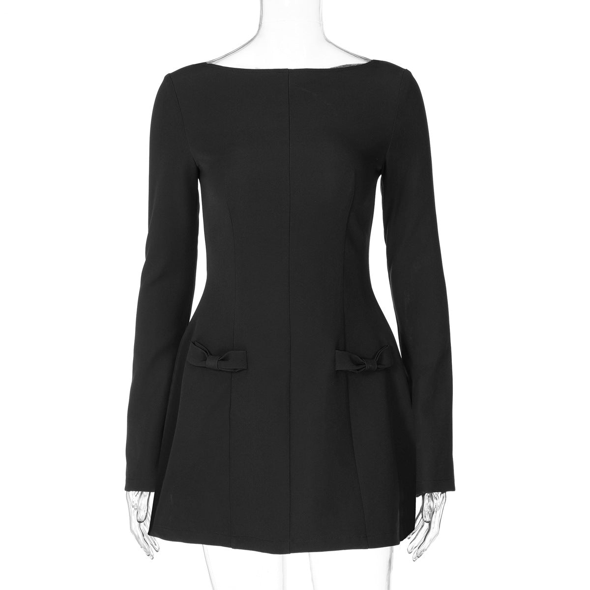 Temperament One-word Collar Waist Dress