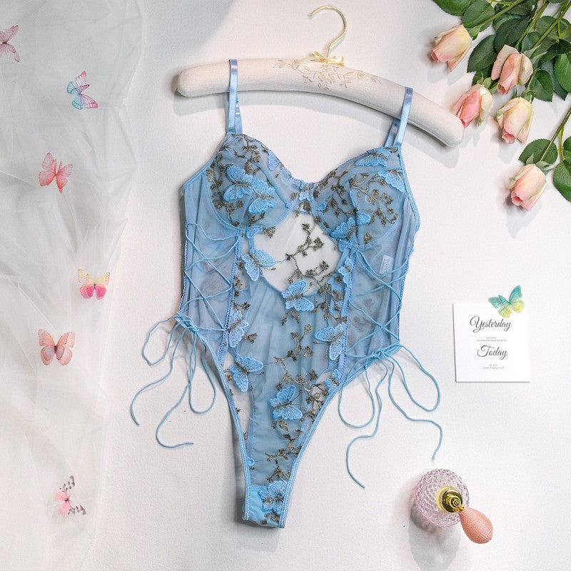 Butterfly Embroidered Body Shaping Jumpsuit